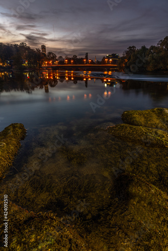 night over river