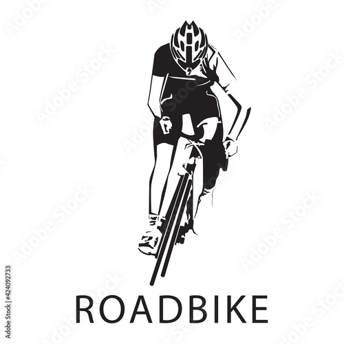 road bike cycling race logo silhouette