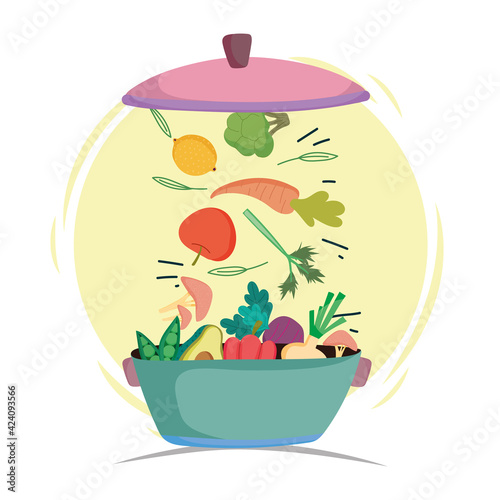 healthy food saucepan