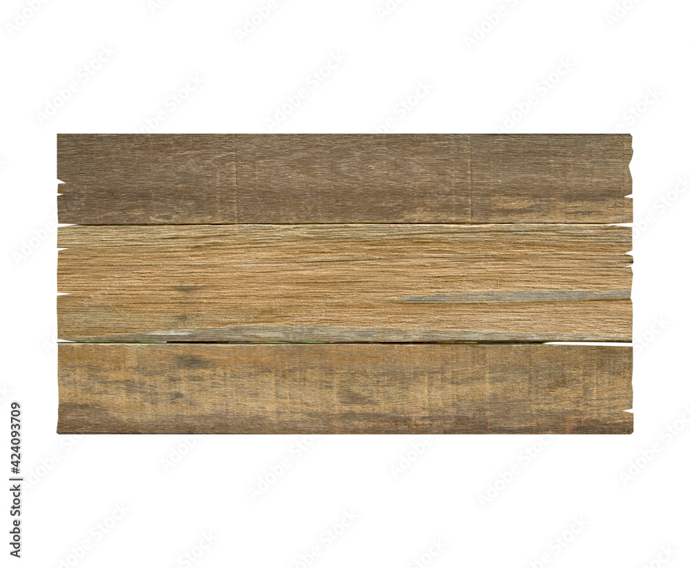 Old wooden boards isolated on white background.