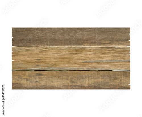 Old wooden boards isolated on white background.