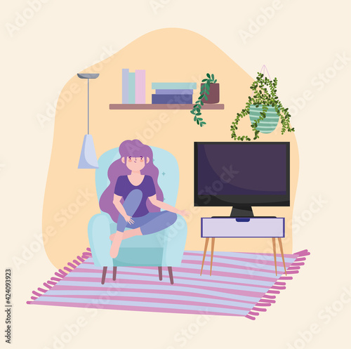 girl watch tv