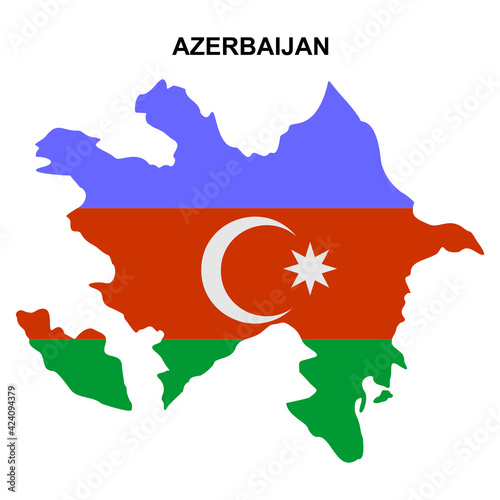 maps of Azerbaijan with national flags icon vector sign symbol