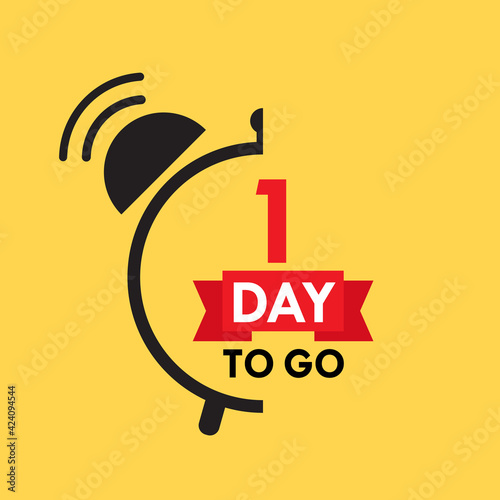 1 day to go last countdown icon. One day go sale price offer promo deal timer, 1 day only.