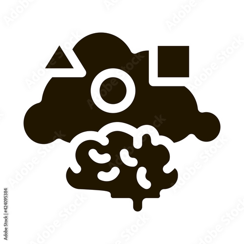 dementia brain figures glyph icon vector. dementia brain figures sign. isolated symbol illustration
