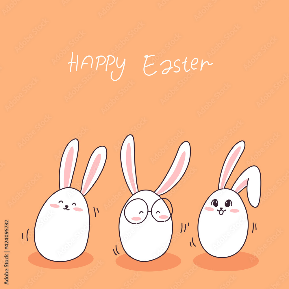 Obraz premium Easter eggs cartoon illustration 