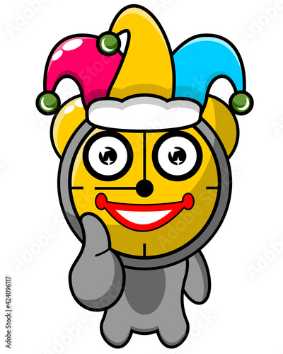 clown time mascot character cartoon illustration at carnival