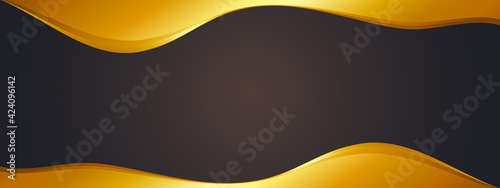 Abstract gold curve shape design for template
