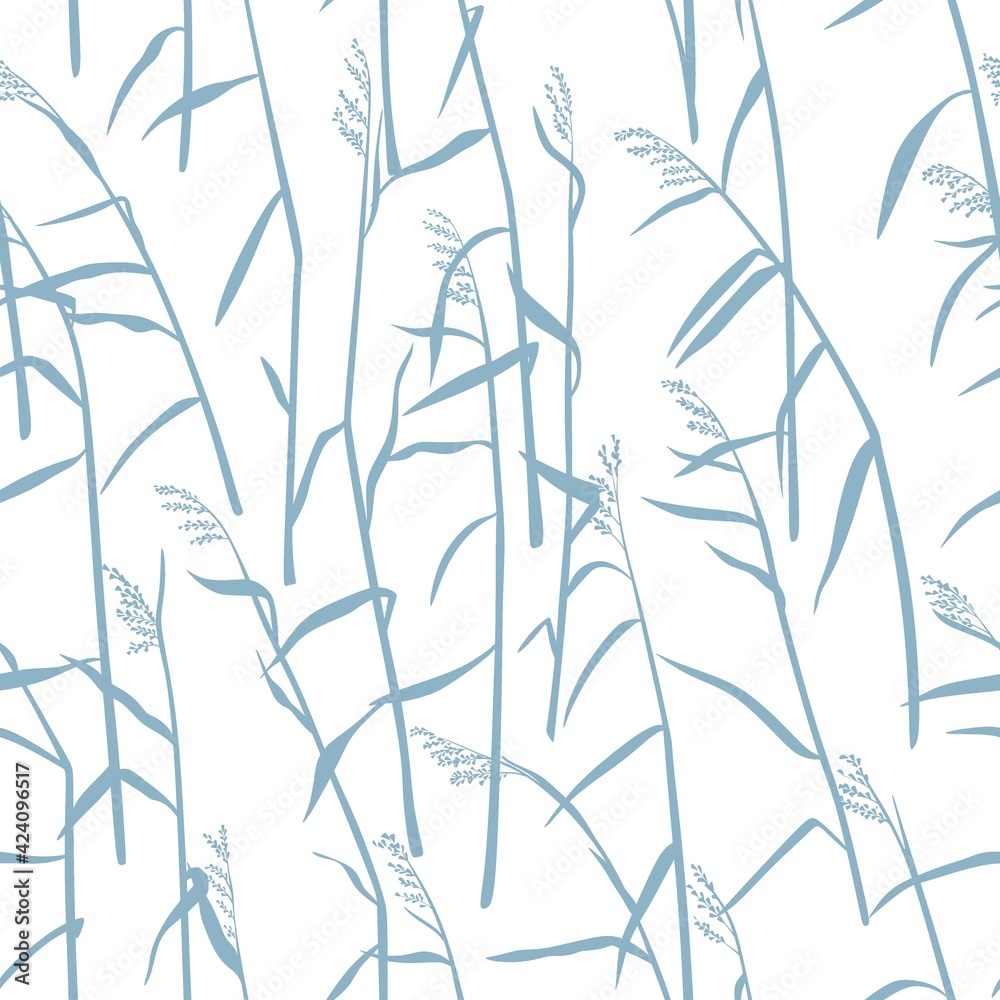 Reeds on a white background. Seamless vector pattern. Reeds on a white background. Seamless vector pattern.
