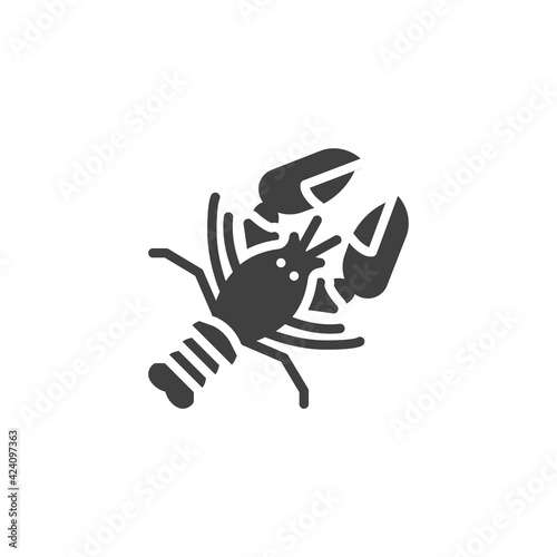 Lobster seafood vector icon