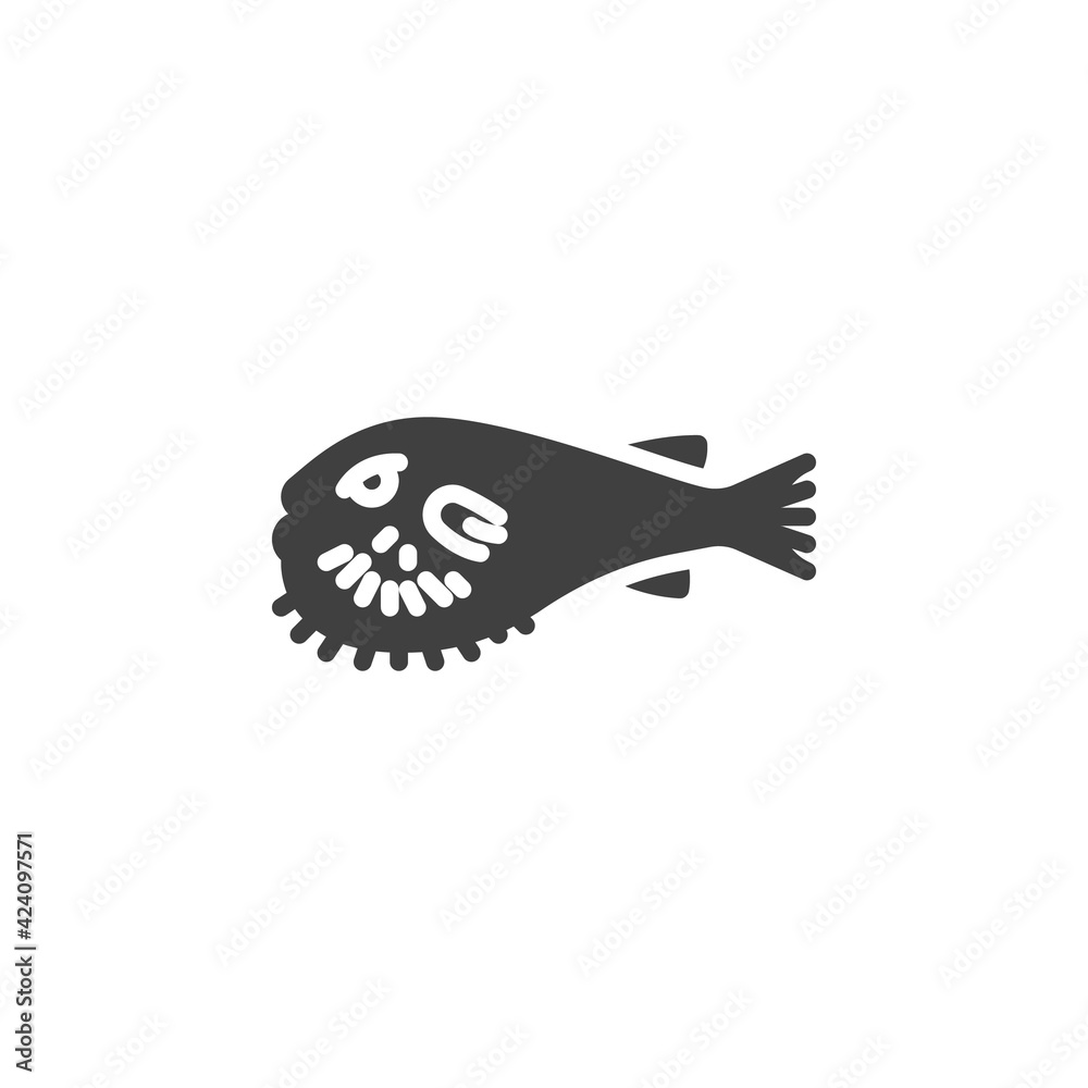 Obraz premium Puffer fish vector icon