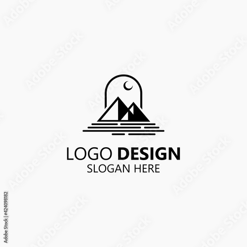 pyramid and oasis logo design