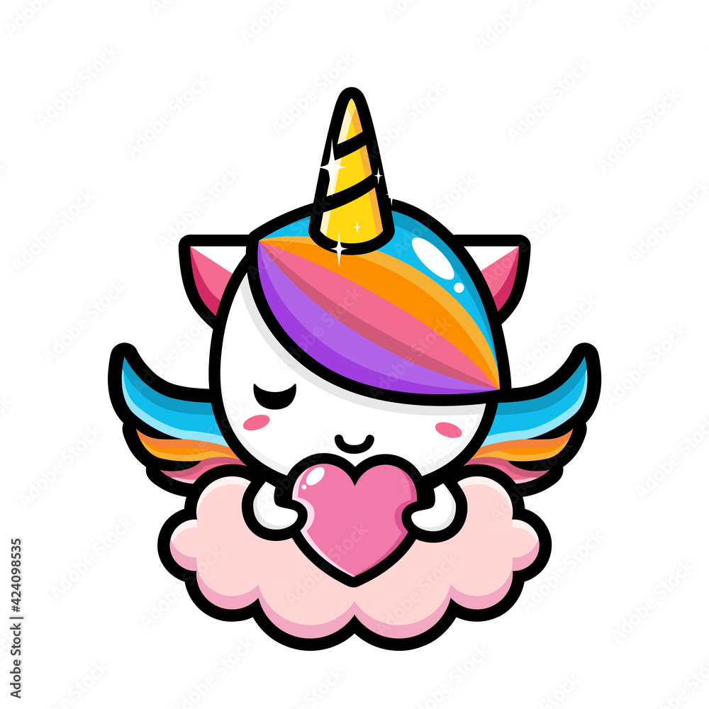 cute unicorn kawaii comic character profile 1931938 Vector Art at Vecteezy