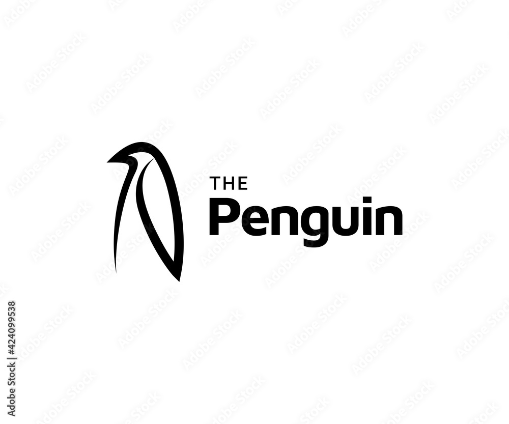 Fototapeta premium Penguin logo design vector template