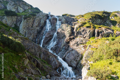 The largest and highest waterfall in Poland with the High Tatras