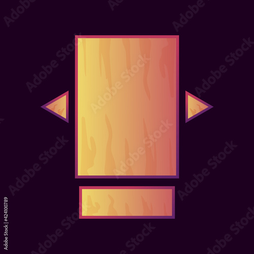 set of old wooden game ui board pop up for gui asset elements vector illustration