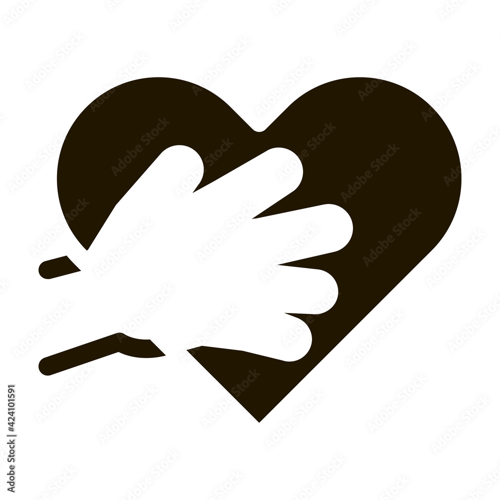 touch heart glyph icon vector. touch heart sign. isolated symbol illustration touch heart glyph icon vector. touch heart sign. isolated symbol illustration