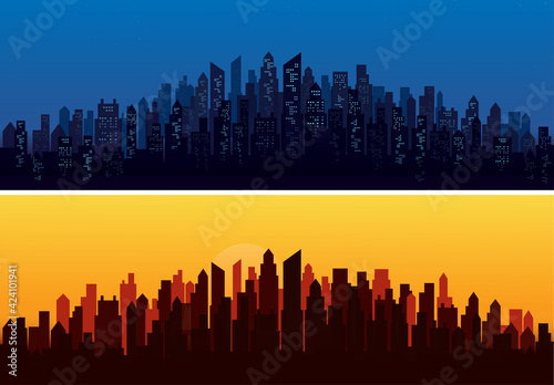 modern city skyline landscape backgrounds vector illustration EPS10