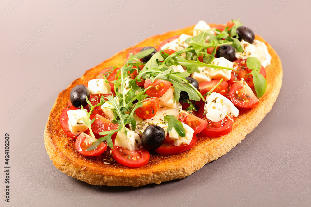 bruschetta with tomato, mozzarela and basil bruschetta with tomato, mozzarela and basil