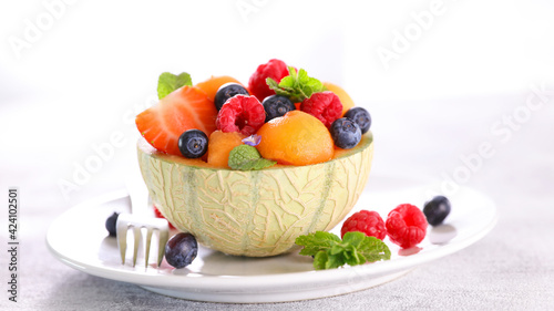 fresh fruit salad with berry fruit