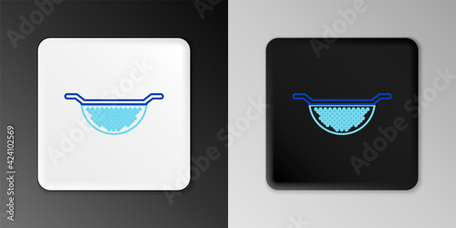Line Kitchen colander icon isolated on grey background. Cooking utensil. Cutlery sign. Colorful outline concept. Vector