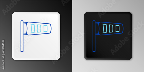 Line Cone meteorology windsock wind vane icon isolated on grey background. Windsock indicate the direction and strength of the wind. Colorful outline concept. Vector