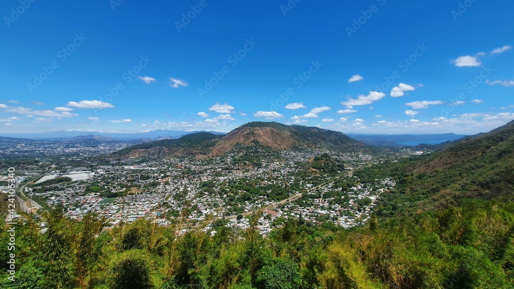 landscape with blue sky