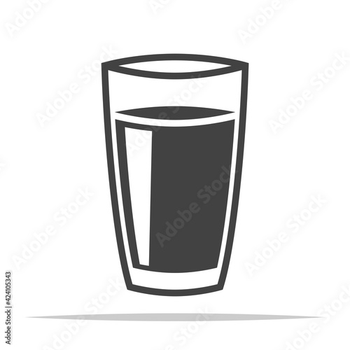 Glass of water transparent icon vector isolated