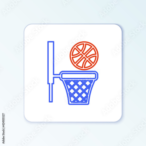 Line Basketball backboard icon isolated on white background. Colorful outline concept. Vector