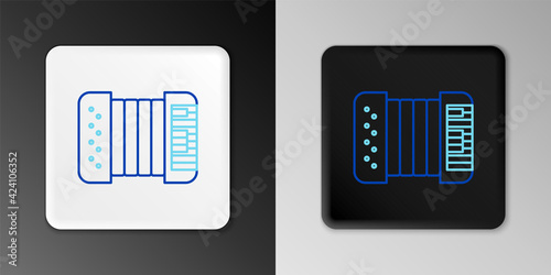 Line Musical instrument accordion icon isolated on grey background. Classical bayan, harmonic. Colorful outline concept. Vector