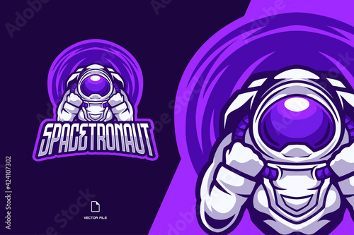 space astronaut mascot esport logo illustration for game team
