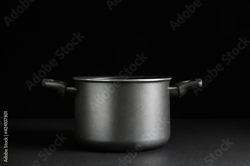 Cooking pot on dark background