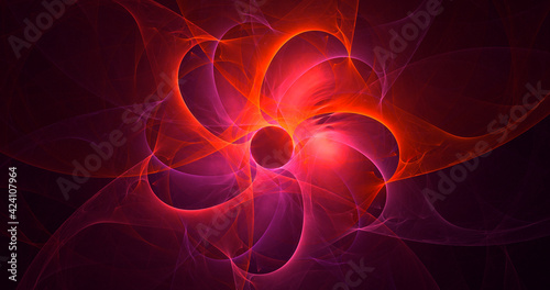 3D rendering abstract multicolor fractal light background