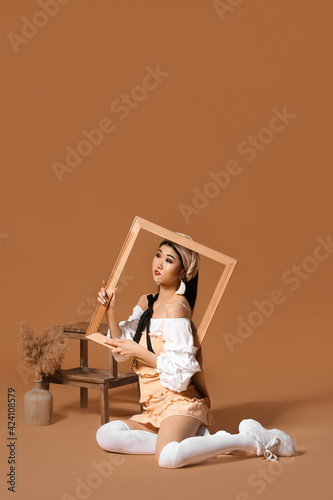 Portrait of stylish Asian w...