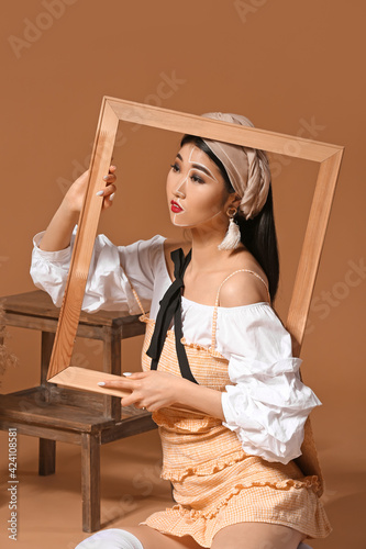 Portrait of stylish Asian w...