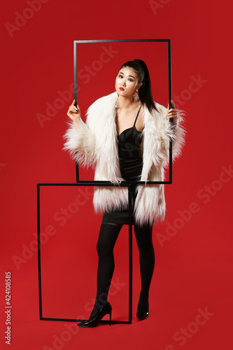 Portrait of stylish Asian w...