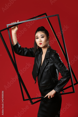 Portrait of stylish Asian w...