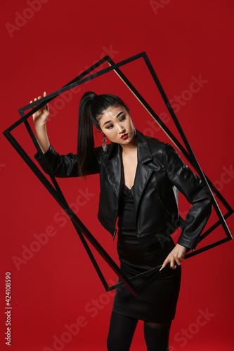 Portrait of stylish Asian w...