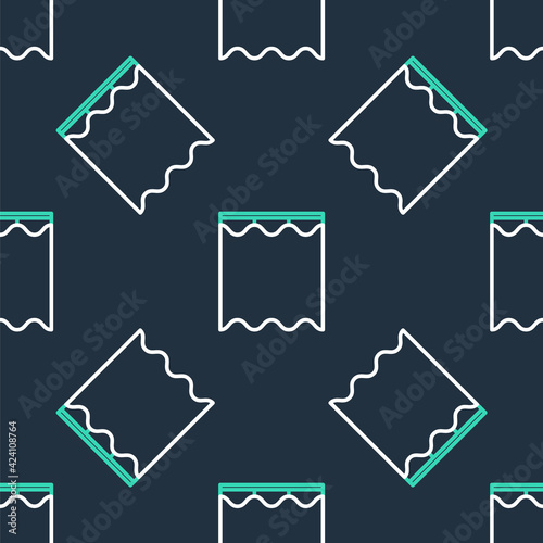 Line Curtains icon isolated seamless pattern on black background. Vector