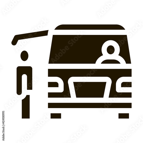fast food van vehicle glyph icon vector. fast food van vehicle sign. isolated symbol illustration