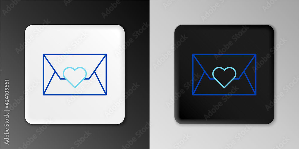 Line Envelope with Valentine heart icon isolated on grey background. Message love. Letter love and romance. Colorful outline concept. Vector Line Envelope with Valentine heart icon isolated on grey background. Message love. Letter love and romance. Colorful outline concept. Vector