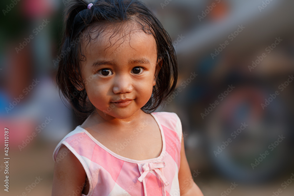 Portrait of asian baby girl , Face looking at to camera Portrait of asian baby girl , Face looking at to camera