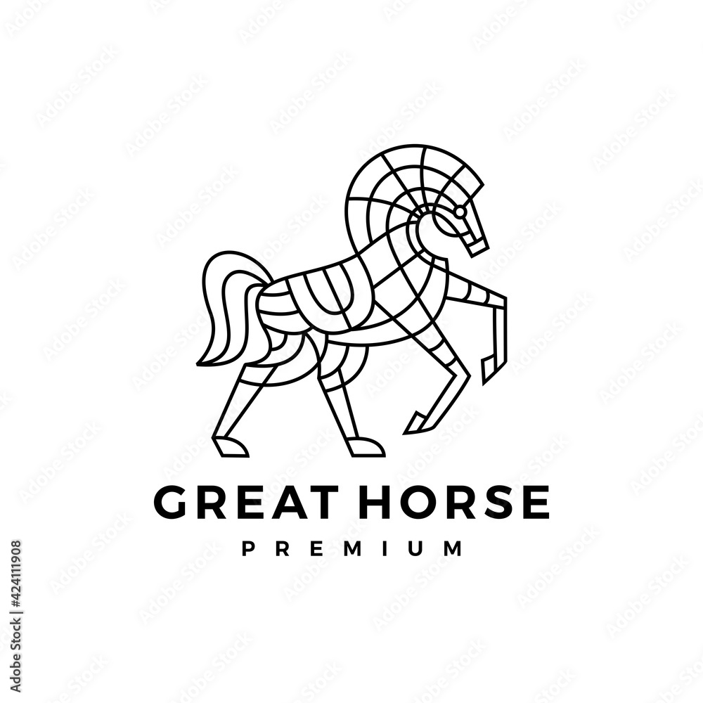 ornamental horse logo vector icon illustration