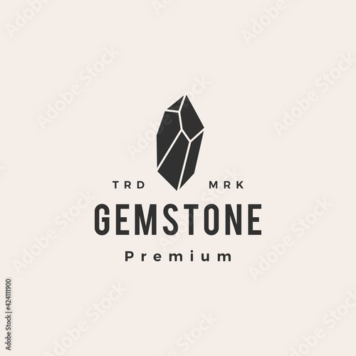 gem stone hipster vintage logo vector icon illustration