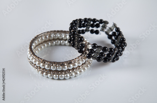Bracelets isolated on white background. Concept of fashion.