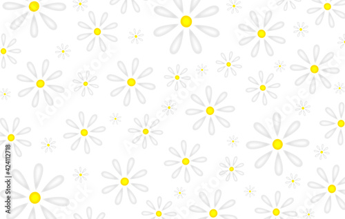 beautiful illustration of daisies on a white background © Valentina A