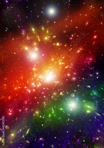 galaxy in a free space. 3D rendering