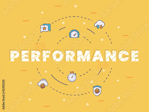 performance typography with color outline style
