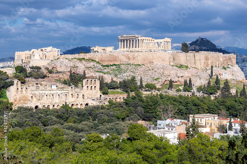 Acropolis of Athens in Acropolis Hill at Sunny day, Greece.