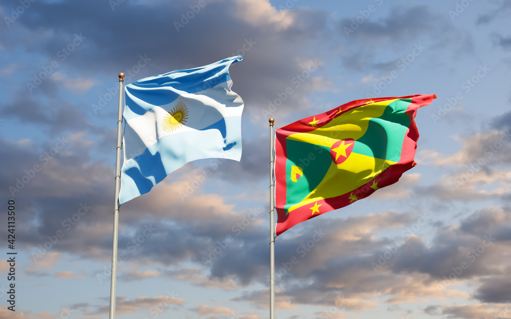 Flags of Grenada and Argentina. Flags of Grenada and Argentina.